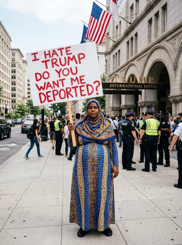 🕌 A public demonstration involving an Arab Muslim woman holding a protest sign has sparked a broader conversation about identity, freedom of expression, and the desire to feel accepted regardless of personal or political views.